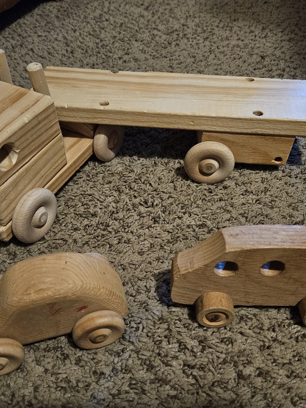 Natural Wood Toy Car Set - Unbranded